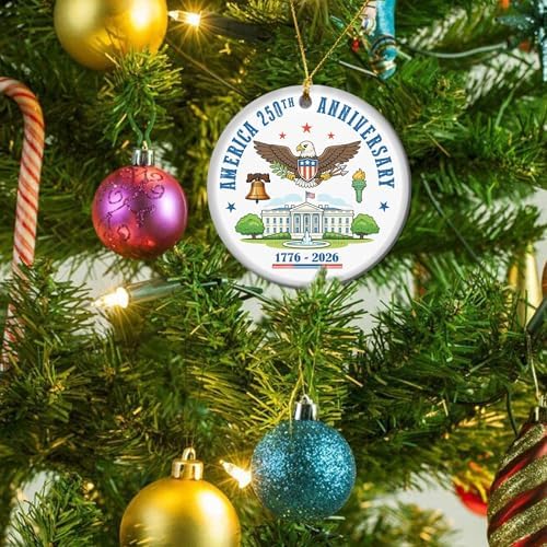 250th Anniversary Ornament - 1776 2026 Patriotic Ceramic Ornament