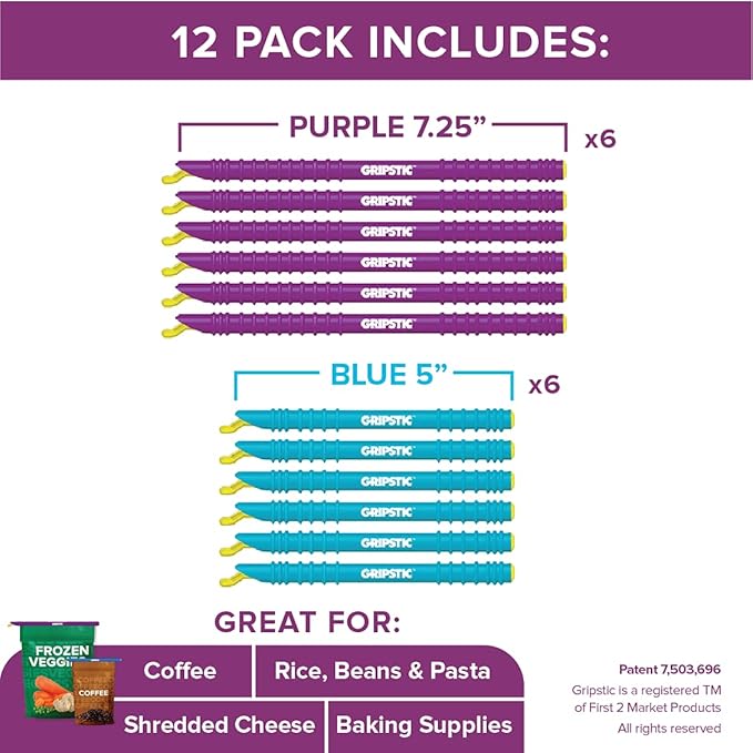 GripStic Bag Sealer. Reusable Chip Clips, Bag Clips. Patented. Airtight & - Image 2
