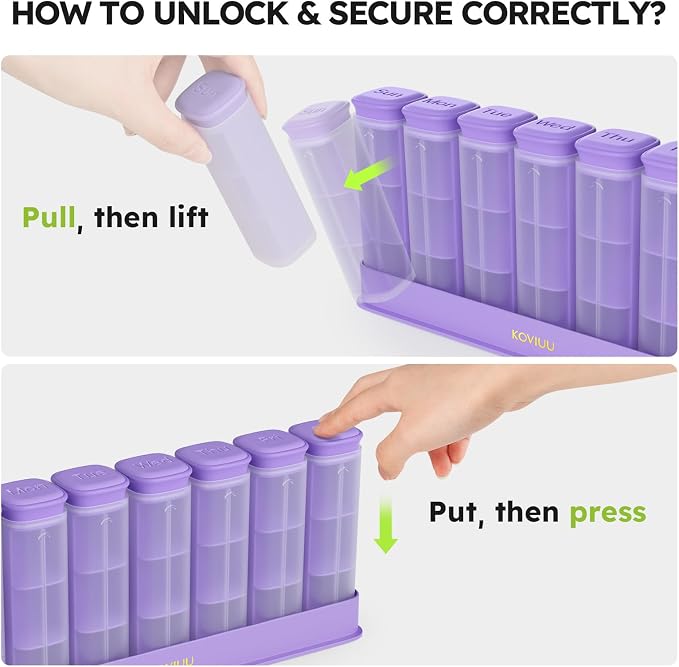 Weekly Pill Organizer 3X a Day, Detachable Pill Box 7 Day, Large 3 Times Daily - Image 3