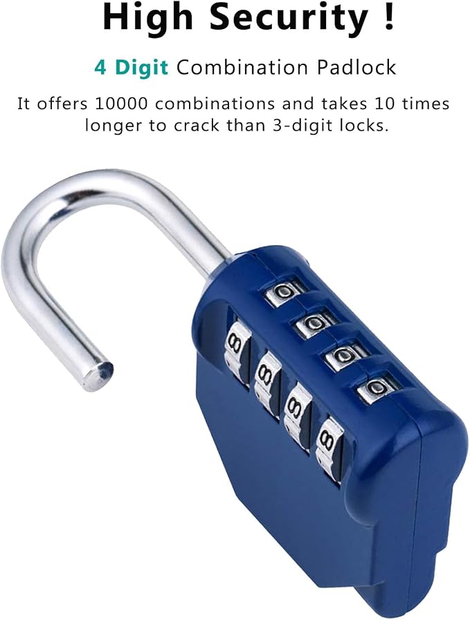 ZHEGE Combination Locker Lock, 4 Digit Outdoor Padlock - Image 2
