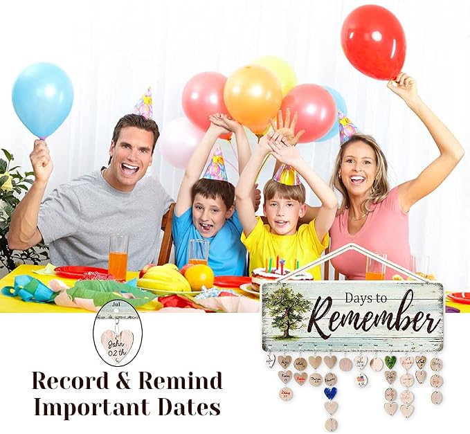 Grandma Gifts - DIY Wood Family Birthday Reminder Calendar - Days to Remember - - Image 7