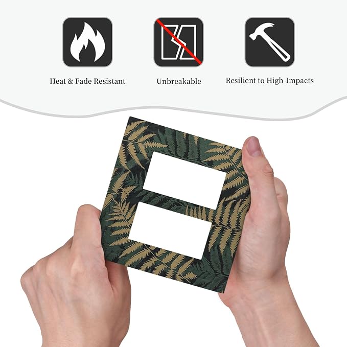 Decorative Outlet Covers Botanical Fern Green Leaf Forest 2 Gang Double Gfci - Image 5
