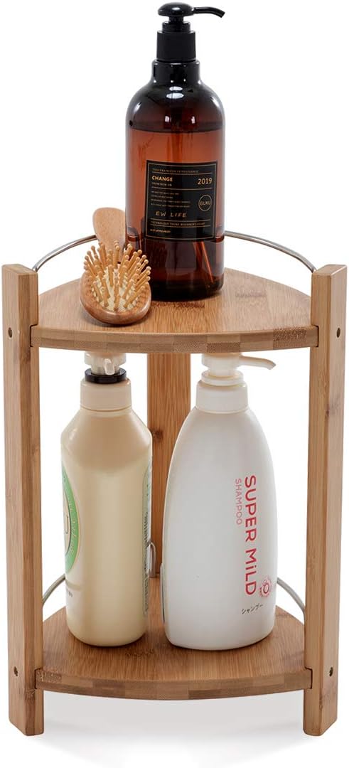 GOBAM Bamboo Shower Corner Caddy, Medium by GOBAM