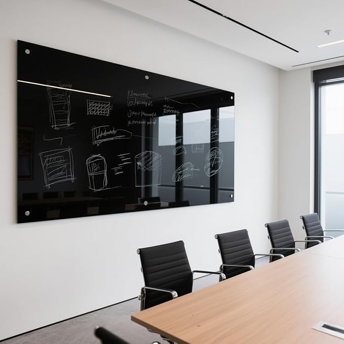 KIZZBY Black Glass Dry Erase Board - Image 8