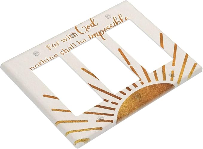 Mid Century Boho Sun Inspirational Quote Outlet Covers Triple Rocker Light - Image 3