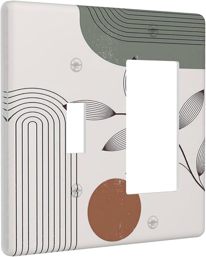 Outlet Covers Sage Green Boho Nature Art Minimalist Geometric Plant 1 Toggle 1 - Image 2