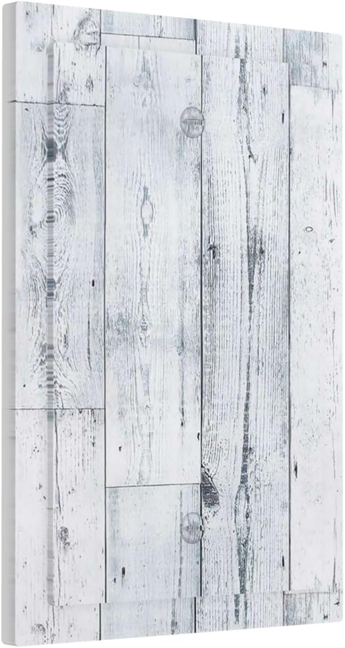 Light Switch Cover Plate Vintage Grey White Wood Grain 1 Gang No Device Blank - Image 2