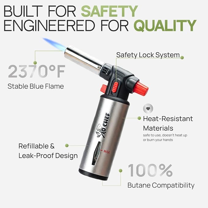 Jo Chef Butane Torch Lighter, Cooking Torch - Image 3