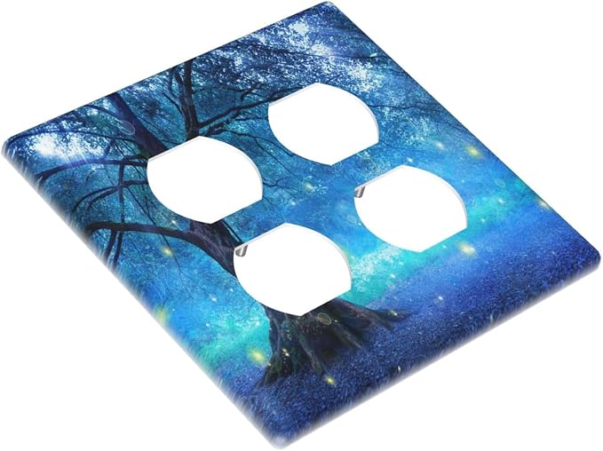 Decorative Light Switch Cover Plate Fantasy Fairy Tree In Mystic Forest 2 Gang - Image 3