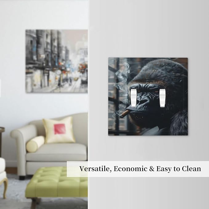 Funny Animal Smoking Black Orangutan Decorative Switch Plates 2 Gang Double - Image 7