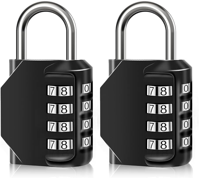 2PCS Combination Lock Waterproof 4 Digit Padlocks by SUTOUG