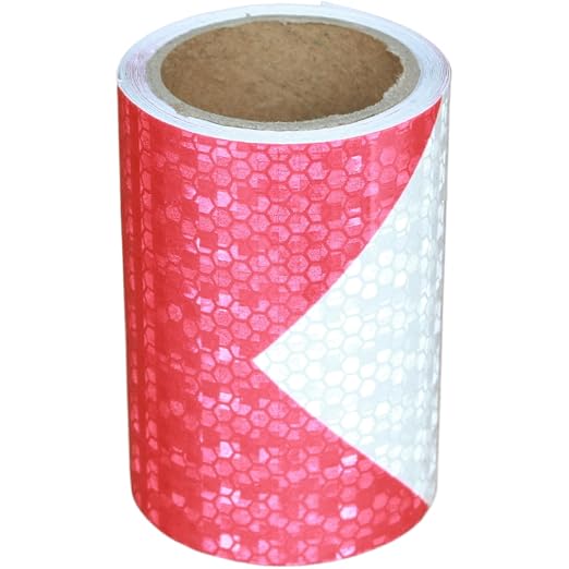 Reflective Tape Red and White 4 inch X 10 feet, Outdoor Waterproof Hazard by tuyrchu