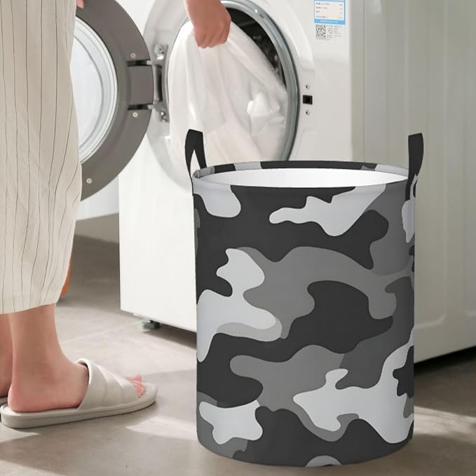 Laundry Basket Simpel Camouflage Collapsible Large Capacity, 63L Dirty Clothes - Image 3