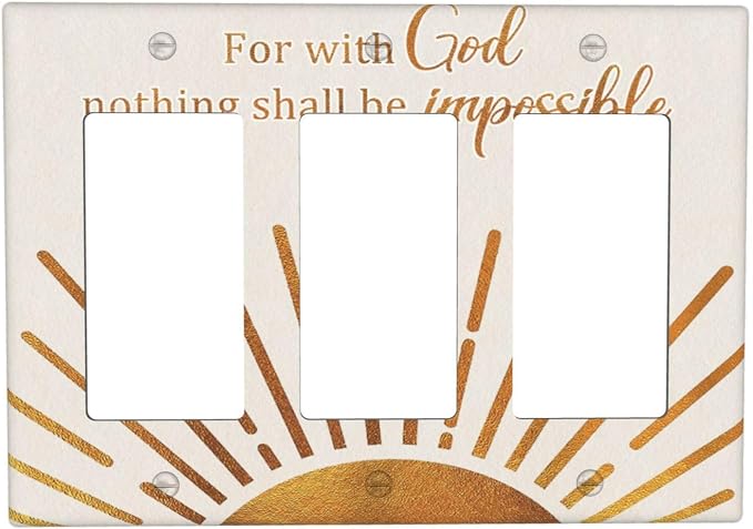 Mid Century Boho Sun Inspirational Quote Outlet Covers Triple Rocker Light by VGHOKO