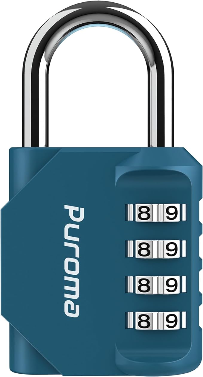 Puroma 1 Pack Combination Lock for Locker 4 Digit Outdoor Waterproof Padlock by Puroma