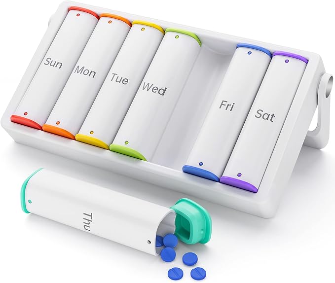 Weekly Pill Organizer 2 Times a Day, KOVIUU Large Travel Pill Box 7 Day by KOVIUU