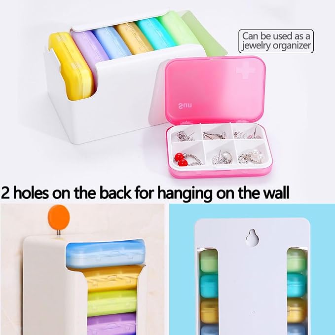 7 Piece Set Pill Organizer 6 Times a Day, Weekly Pill Case, Pill Organizer - Image 7