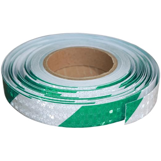 Green and White Reflective Tape Outdoor Waterproof 1 inch X 166 feet, High by tuyrchu