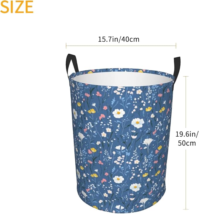 Laundry Basket Wildflowers Collapsible Large Capacity, Dirty Clothes Basket - Image 6