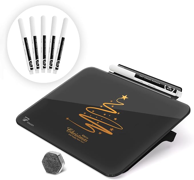 TOWON Small Glass Dry Erase Board, Desk White Board - Field & Grace