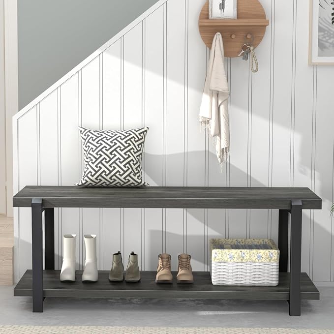 EXCEFUR Industrial Entryway Bench - Image 8