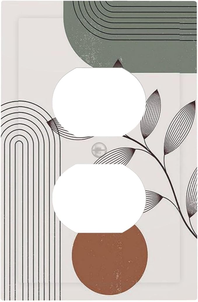 Outlet Covers Sage Green Boho Nature Art Minimalist Geometric Plant 1 Gang by Everyswitchisastoryswitch