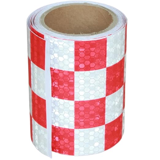 Reflective Tape Red and White 4 inch X 10 feet, Outdoor Waterproof Hazard by tuyrchu