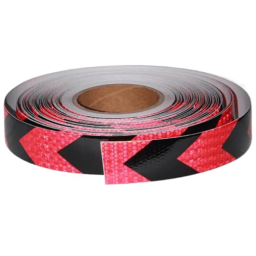 Red and Black Reflective Tape Outdoor Waterproof 1 inch X 166 feet, High by tuyrchu
