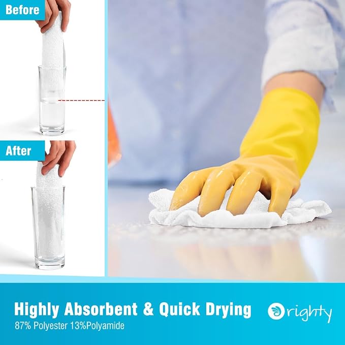 Orighty Cleaning Cloths, Shop Towels 100 Pack, Shop Rags Reusable, Microfiber - Image 3