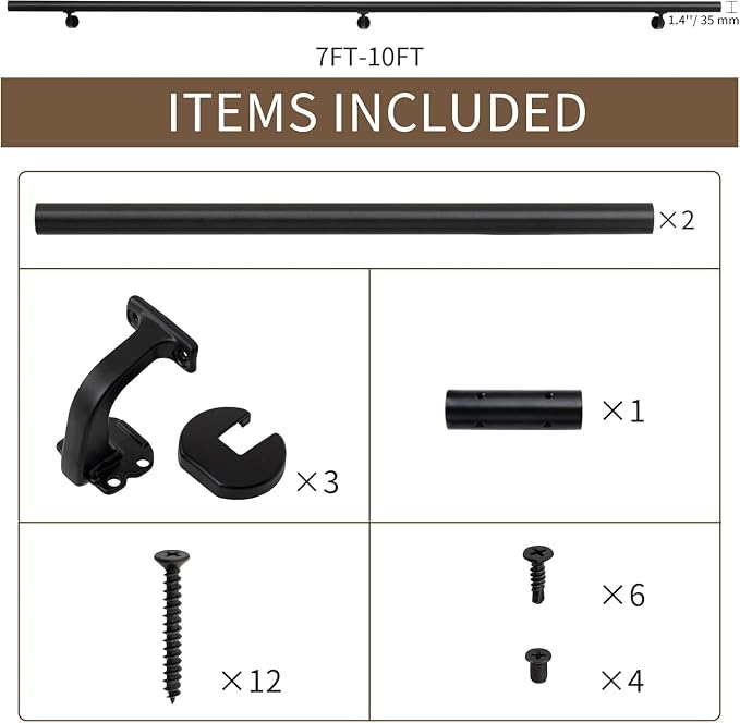 Handrails for Indoor Stairs, Modern Aluminum Handrail Set, Wall Mounted - Image 8