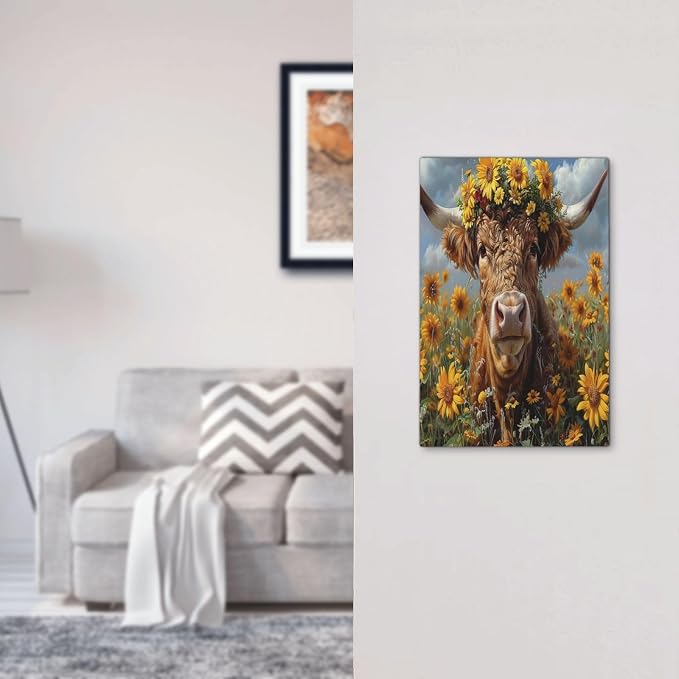 Light Switch Cover Plate Vintage Sunflower Highland Cow Rustic Art 1 Gang No - Image 7