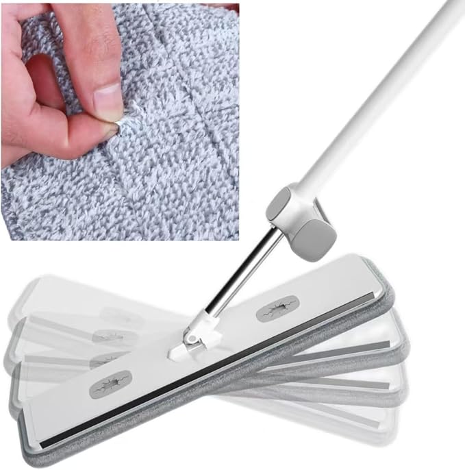 Microfiber Mop Large Flat Mops for Floor Cleaning 4 Reusable Washable mop Pads - Image 8