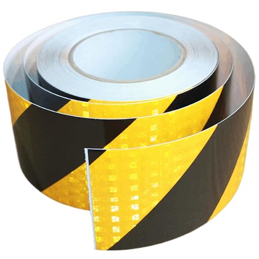Yellow Black Reflective Tape Outdoor Waterproof 3 inch X 66 feet, High by tuyrchu