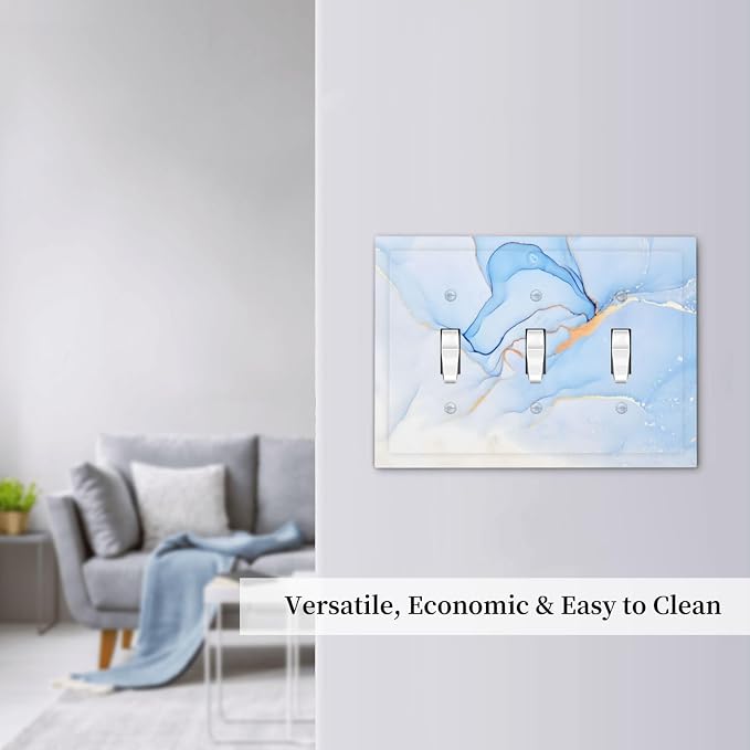 Modern Art Blue Gold Marble Abstract Luxury Print Decorative Switch Plates 3 - Image 7