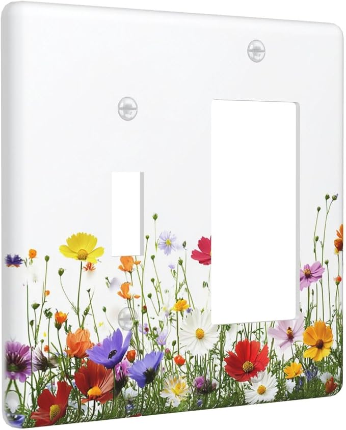 Outlet Covers Colorful Wildflowers Plant Floral Daisy 1 Toggle 1 Rocker - Image 2