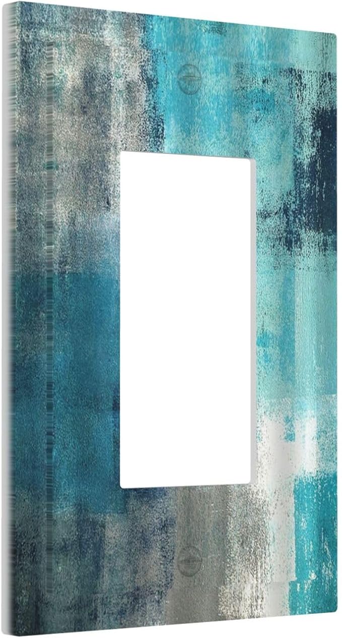 Decorative Outlet Covers Teal Blue Modern Geometric Abstract Turquoise Green 1 - Image 2