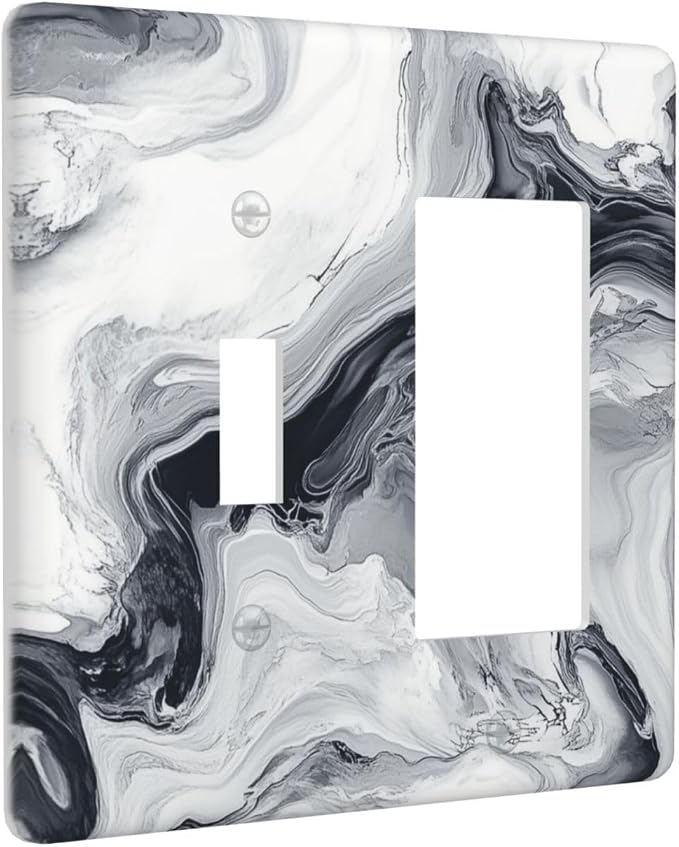 Abstract Marble Ink Texture Grey Marble Print Outlet Covers 1 Toggle 1 Rocker - Image 2