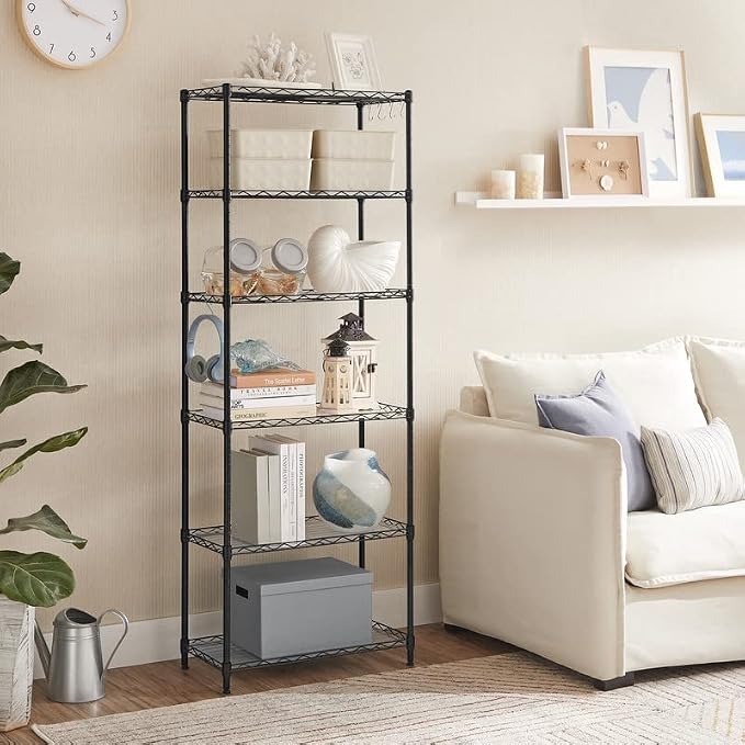 SONGMICS 6-Tier Storage Shelves, Wire Shelving Unit, Kitchen Metal Shelves - Image 8