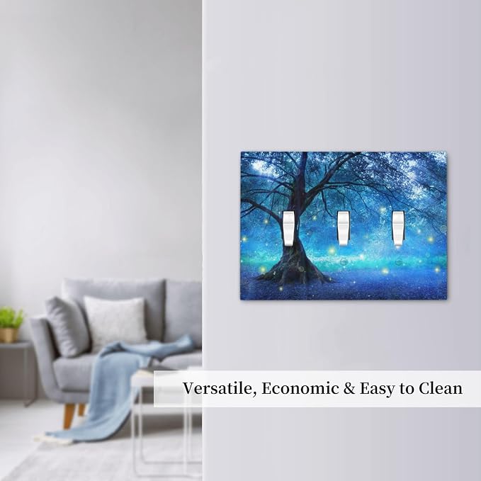 Light Switch Cover Fantasy Fairy Tree In Mystic Forest 3 Gang Wall Plate Triple - Image 7