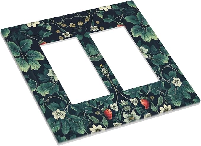 Decorative Outlet Covers Strawberry Birds Flowers Plant Morris Floral 2 Gang - Image 3