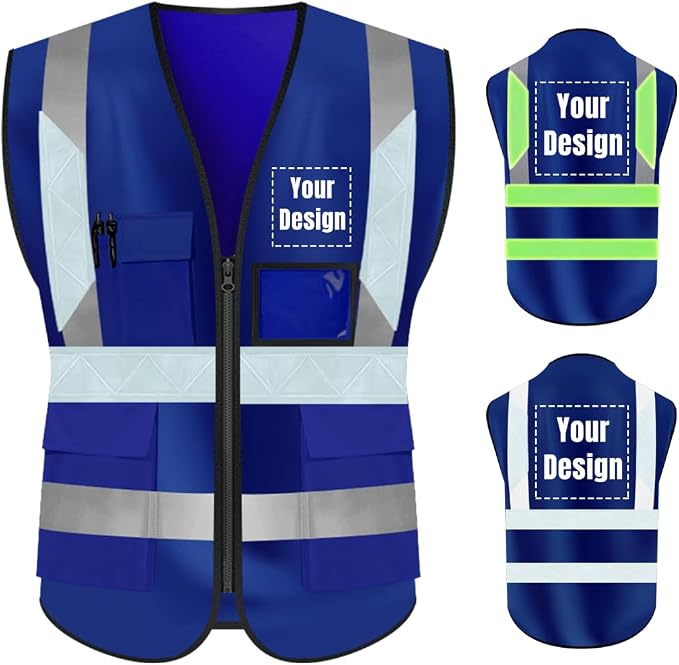 YOWESHOP High Visibility Safety Vest Custom Your Logo Protective Workwear 5 by YOWESHOP