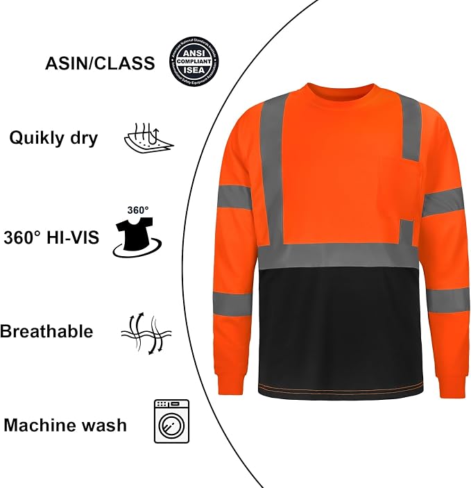 High Visibility Class 3 T Shirts，Hi Vis Safety Shirts - Image 3