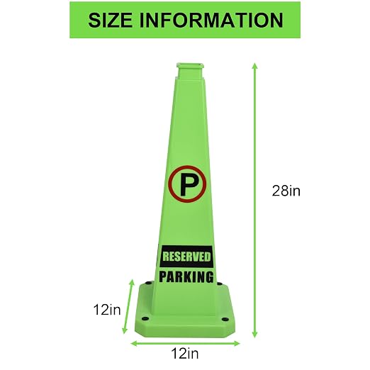 OrangeStar 6-Pack 28" Reserved Parking Cones, Large 4-Sided Message Safety - Image 6