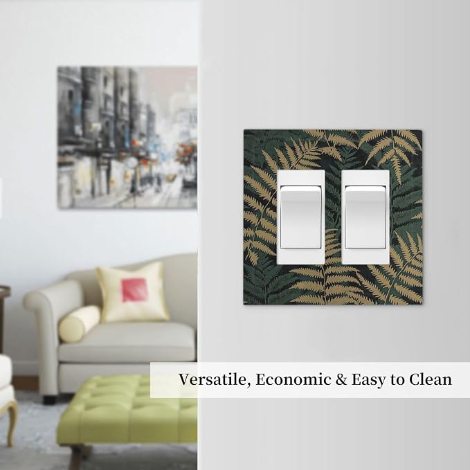 Decorative Outlet Covers Botanical Fern Green Leaf Forest 2 Gang Double Gfci - Image 6