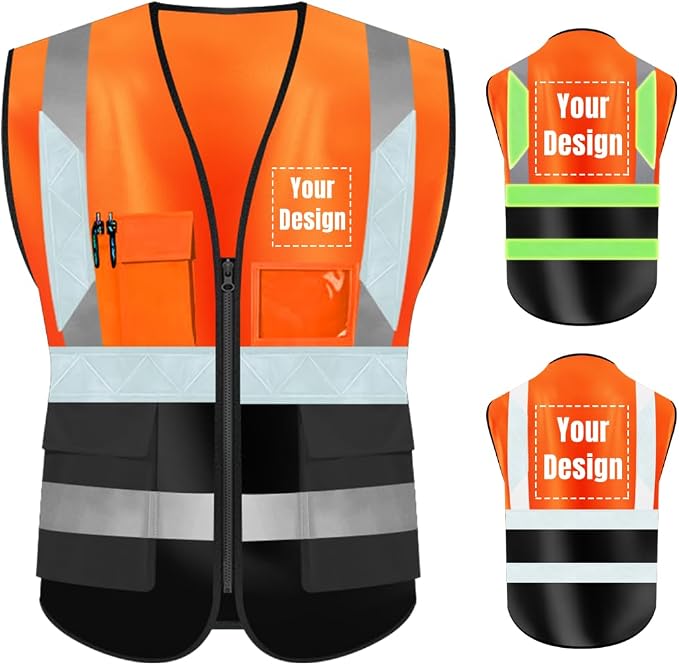 YOWESHOP High Visibility Safety Vest Custom Your Logo Protective Workwear 5 by YOWESHOP