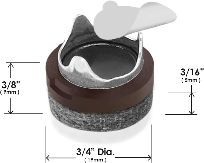 GorillaFelt CB240 Chair Leg Floor Protectors/Felt Glides Tap On Felt Furniture - Image 5