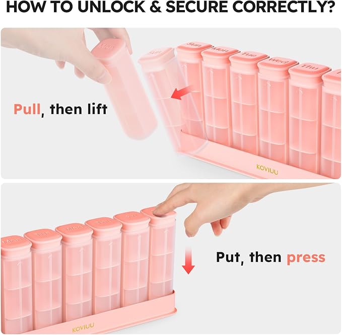 Weekly Pill Organizer 3X a Day, Detachable Pill Box 7 Day, Large 3 Times Daily - Image 3
