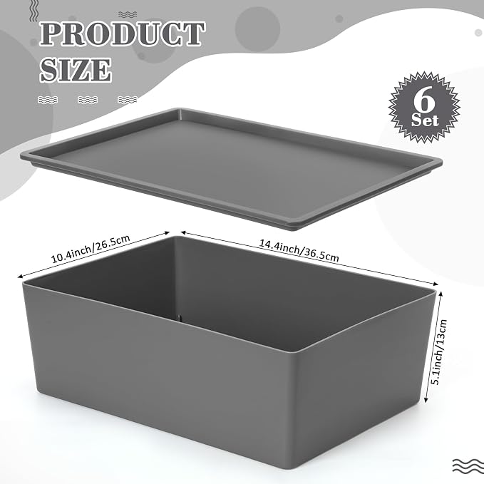 Menkxi 6 Pcs Plastic Storage Bins - Image 2