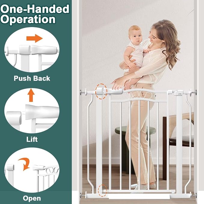 Fairy Baby 29.5"-43.7" Extra Wide Baby Gate No Drilling, Adjustable Width Walk - Image 3