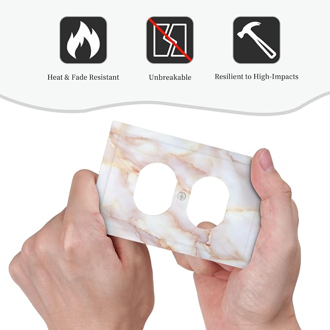 Outlet Covers Pink Jade Marble Granite 1 Gang Duplex Light Switch Cover - Image 6
